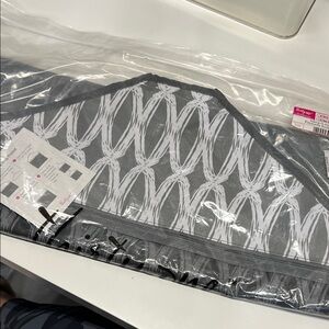 Gray and White Patterned Garment Bag